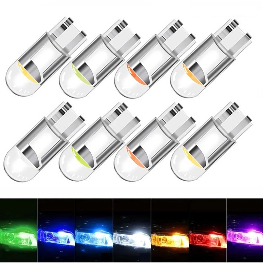 W5W Led T10 luz de coche COB transparente 6000K blanco Auto automóviles Motor lámpara de matrícula luz de techo lectura DRL estilo de bombilla 12V