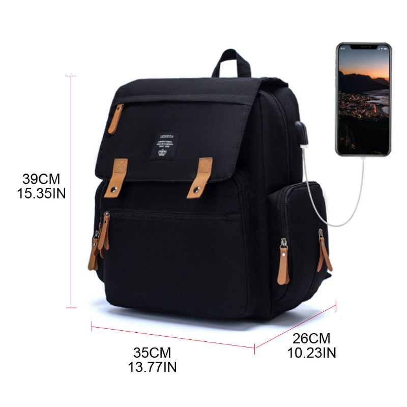 Multifonctionnel bébé couche-culotte momie sac à dos grande capacité Port USB sac à couches X5XA