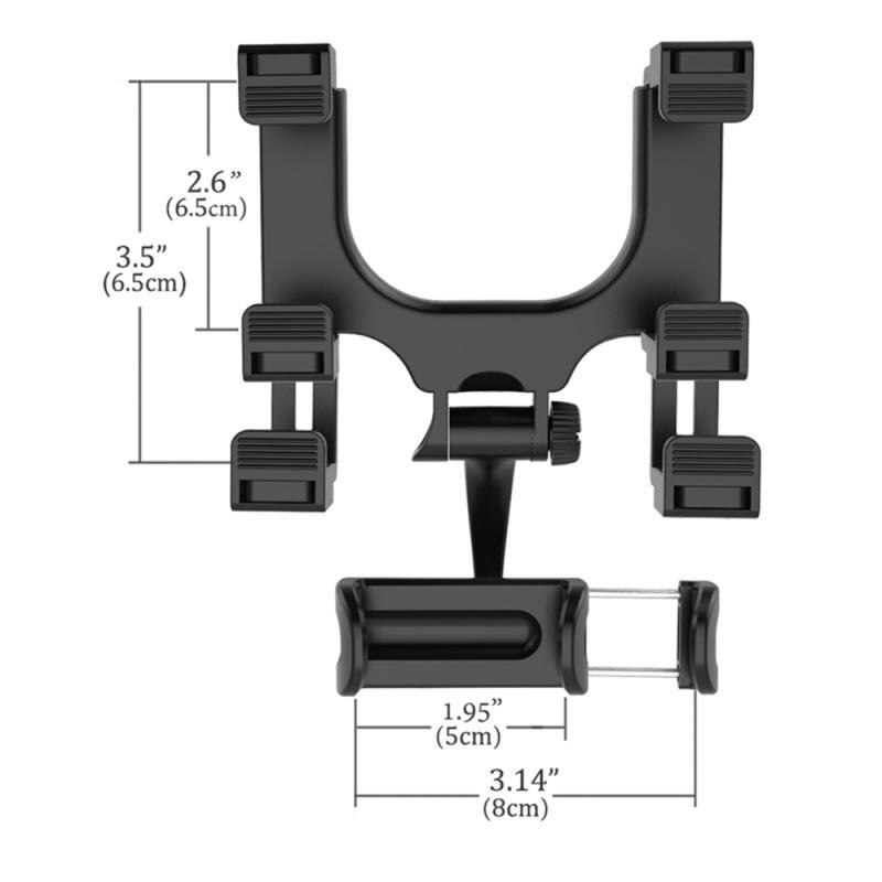 Car Phone Holder Car Rearview Mirror Mount Phone Holder 360 Degrees For Cell Phone GPS Car Rear View Mirror Holder: Default Title