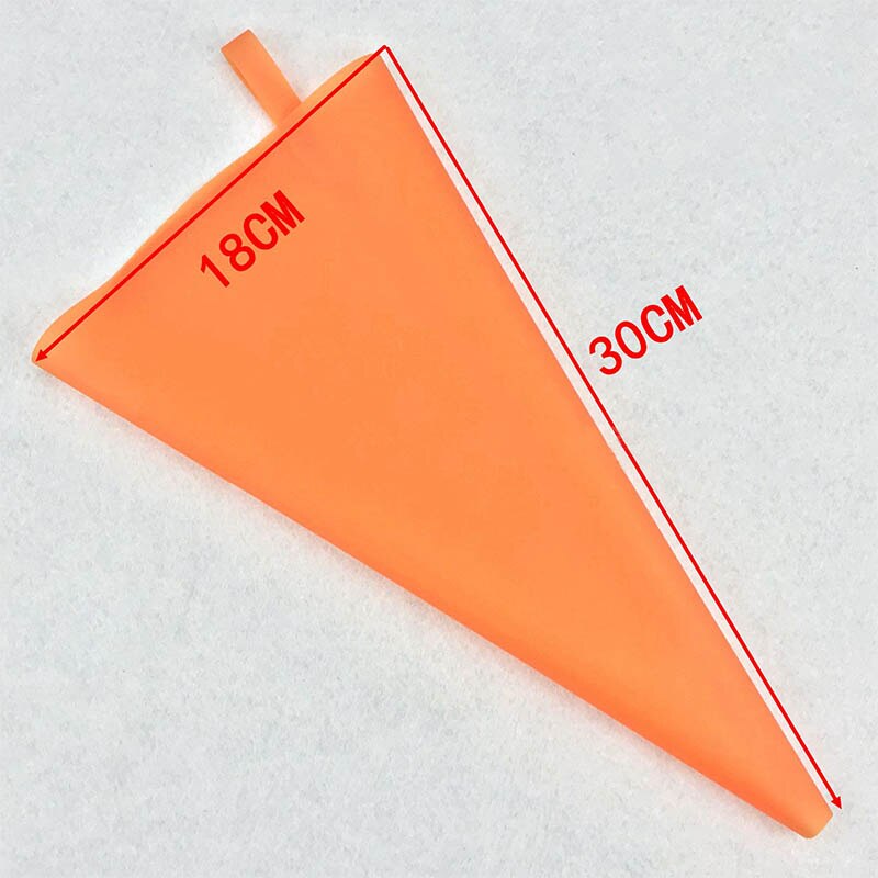 Sac de pâtisserie en Silicone réutilisable tuyauterie outils de décoration de gâteau bricolage Cupcake nouveaux sacs de pâtisserie gâteaux de cuisine pâtisserie fournitures Orange: 12 inches