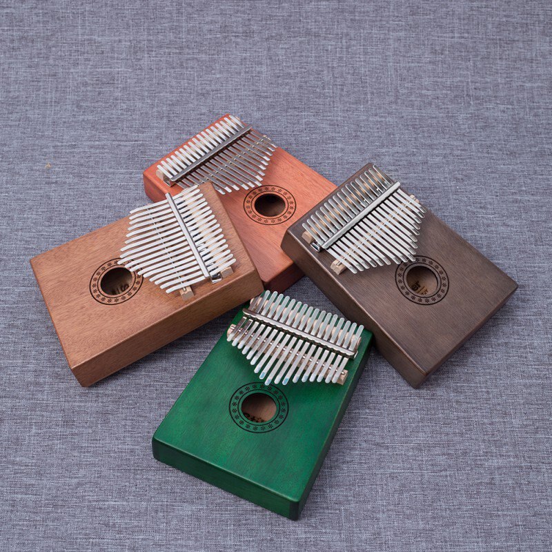 Music Beginners Thumb Piano 17 Keys Adjustable Musical Keyboard Instruments Solid Wood Portable