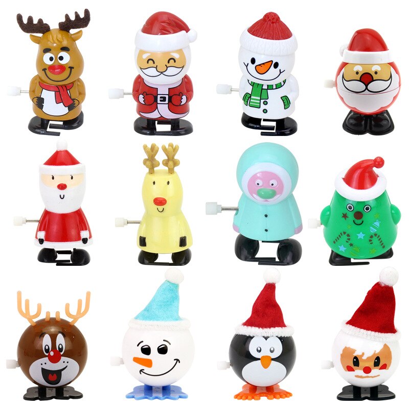 12 Pcs Clockwork Speelgoed Interessante Wind Up Toys Leuke Dier Santa Kerst Serie Goederen Kleine