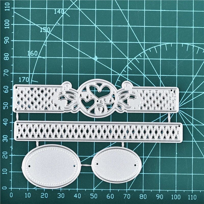 Eastshape matrices de découpe en métal à cadre ovale, bordure rectangulaire, matrices de découpe en Scrapbooking pour la fabrication de cartes de coupes en gaufrage, bricolage, métier