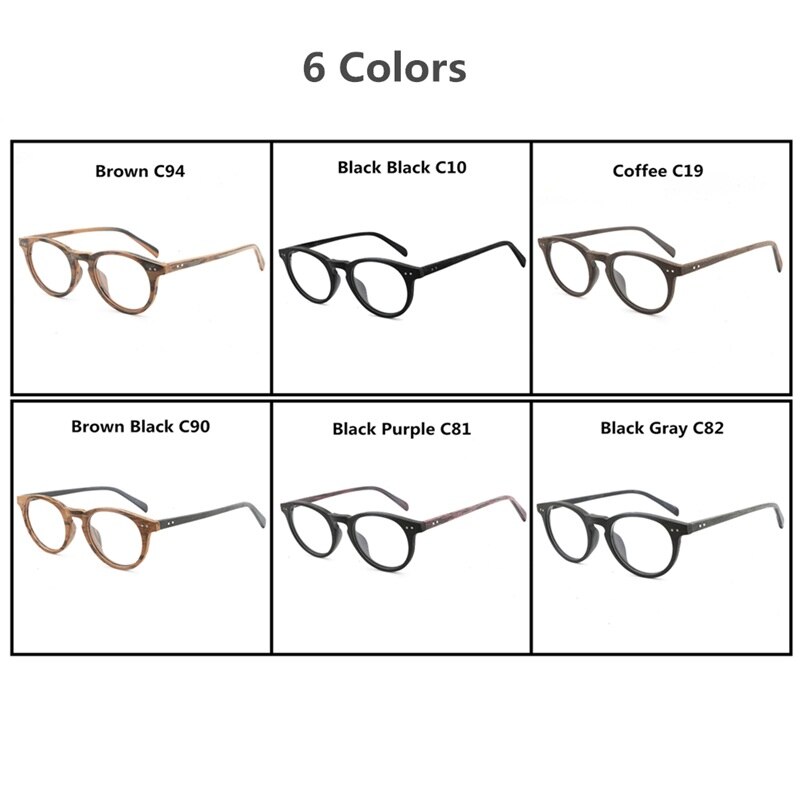 HDCRAFTE-Montura de gafas de madera para hombre y mujer, lentes ópticas miopes de lectura, redondas y lisas