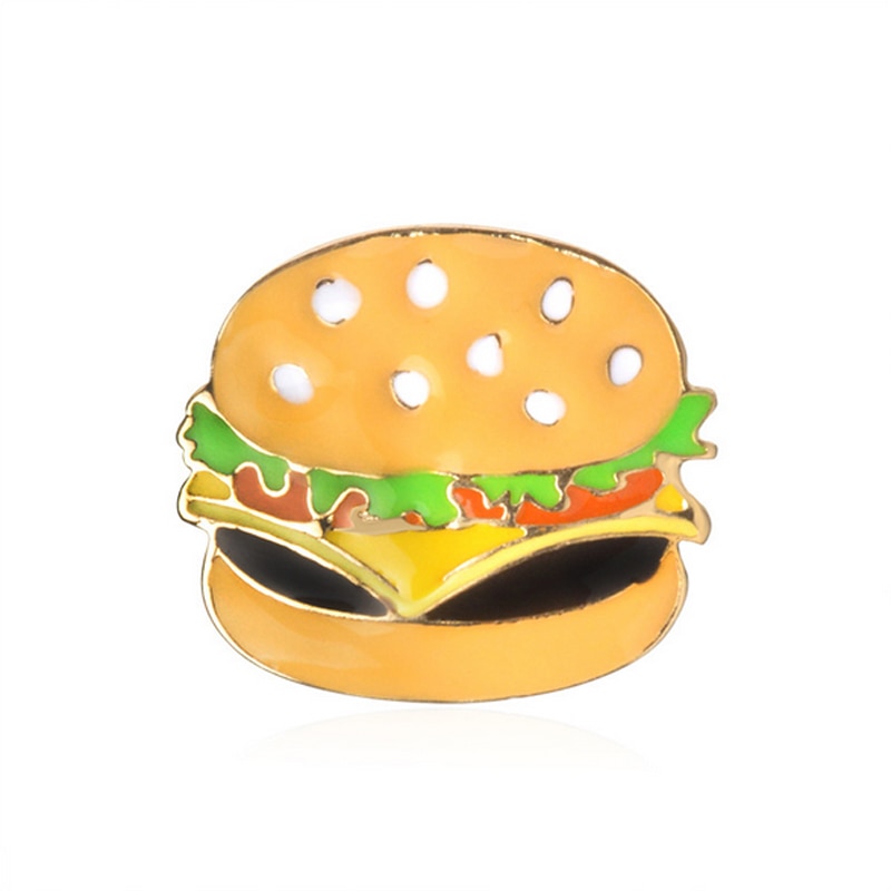 Voedsel Hamburgers dog eenhoorn metalen broche button pins denim jasje pin sieraden decoratie badge voor kleding reversspeldjes