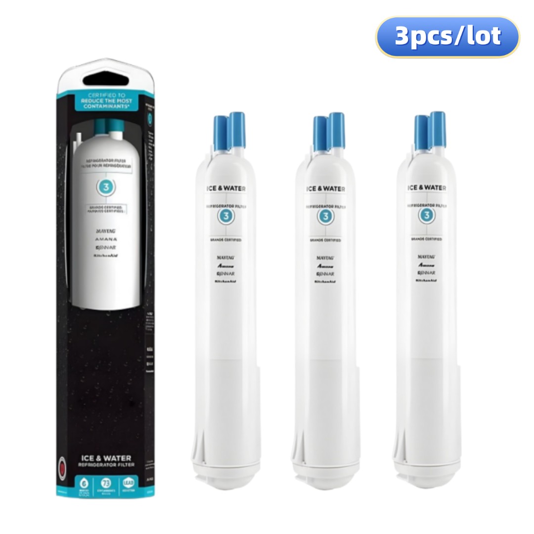 (1-4PCS) Replace EDR3RXD1 Refrigerator Water Filter For Filter3，4396841，4396710，9083，w10121145: black