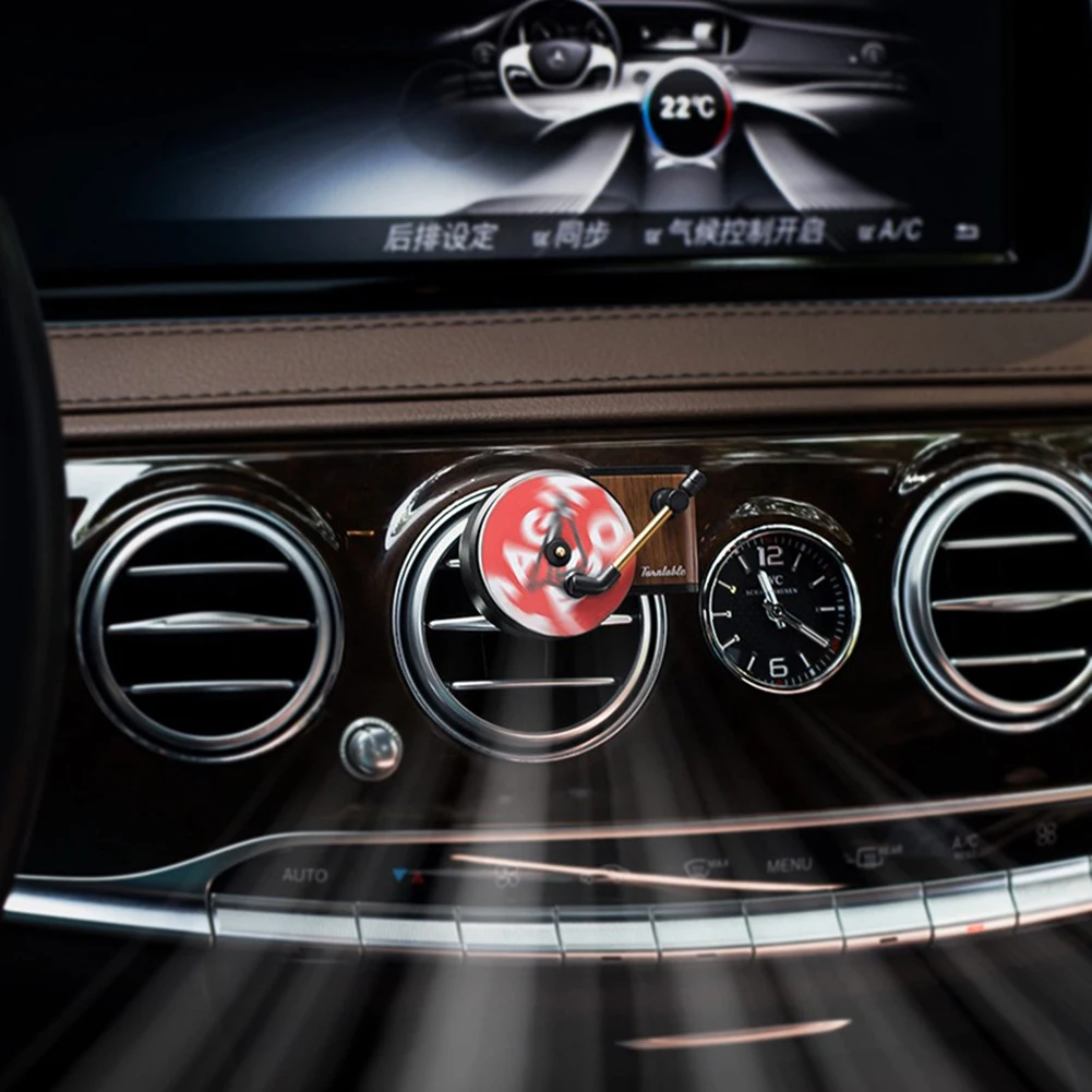 Car Air Freshener Kit Record Player Turntable Car Perfume Clip Vinyl Phonograph Air Vent Outlet Aromatherapy Clip Smell Diffuser