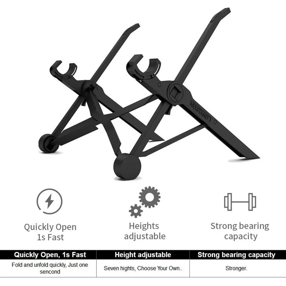 NEXSTAND K2 Laptop Stand Folding Portable Laptop Stand Viewing Angle Height Adjustable Bracket Laptop Accessories Cooling Holder