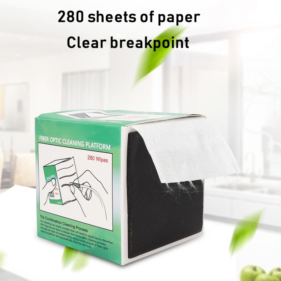 Cleaning Paper 280Pcs/Box Single Layer Fiber Wiper with Clear Breakpoints in One Box for Various Connectors Cleaning