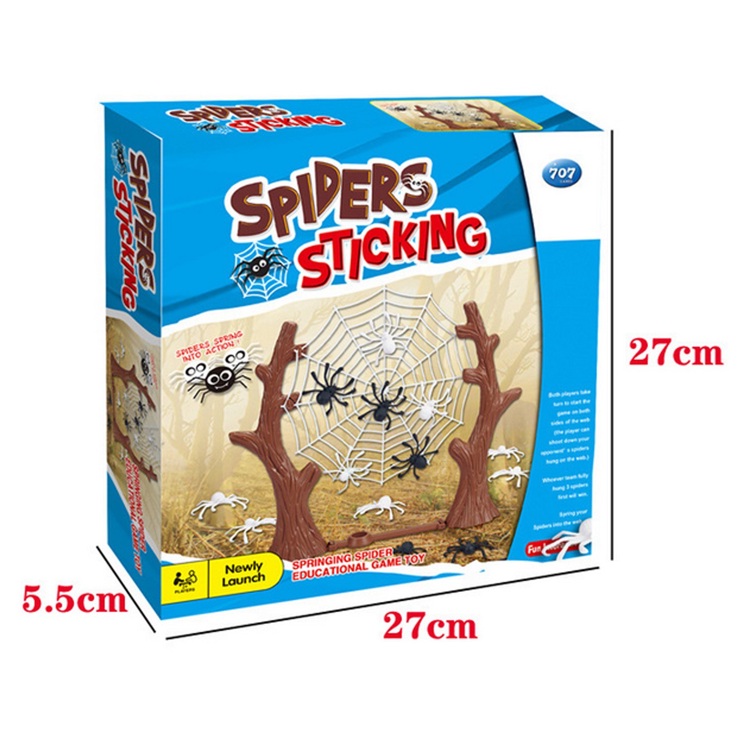 Besegad Halloween Party Game Toys Hang Spider on The Web Game Including Spiderweb and 16pcs Spiders for Halloween Party Favors