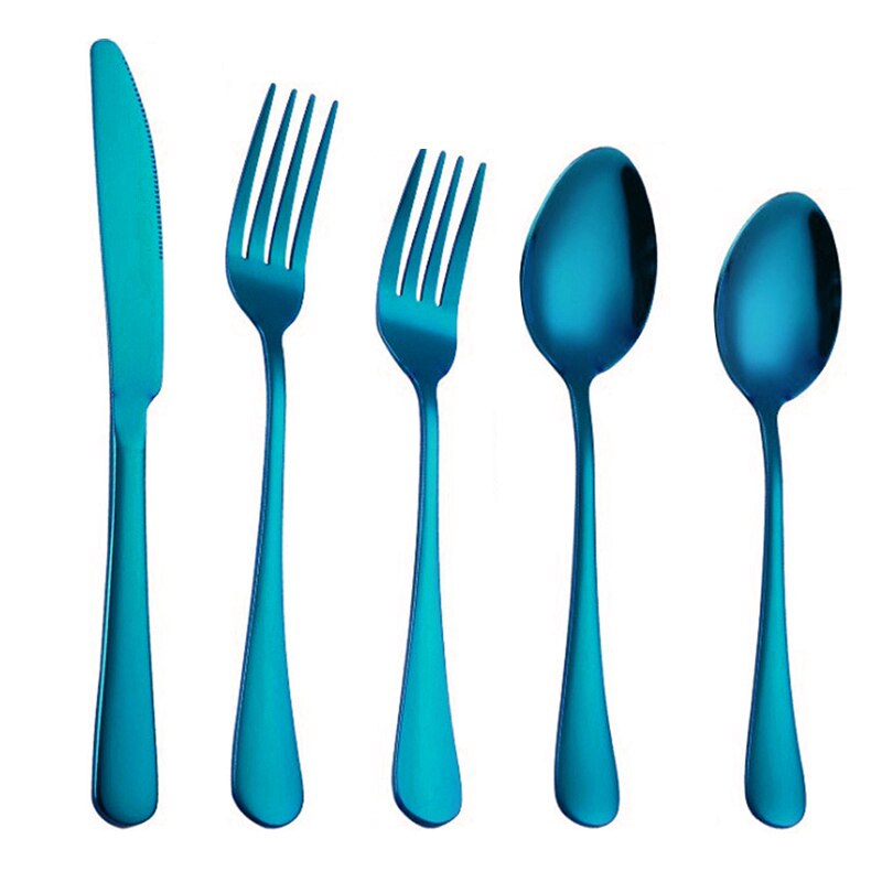 Goud Bestek Set Vorken Lepels Vorken Messen Servies Set Servies Stalen Bestek Set Chopstick Lepel Mes Vork: 06
