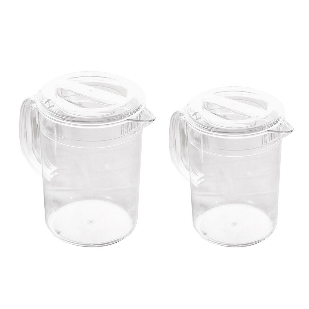 2 Pack Acrylic Pitcher for Water Tea Lemonade Beverage Storage 1.5L 2L