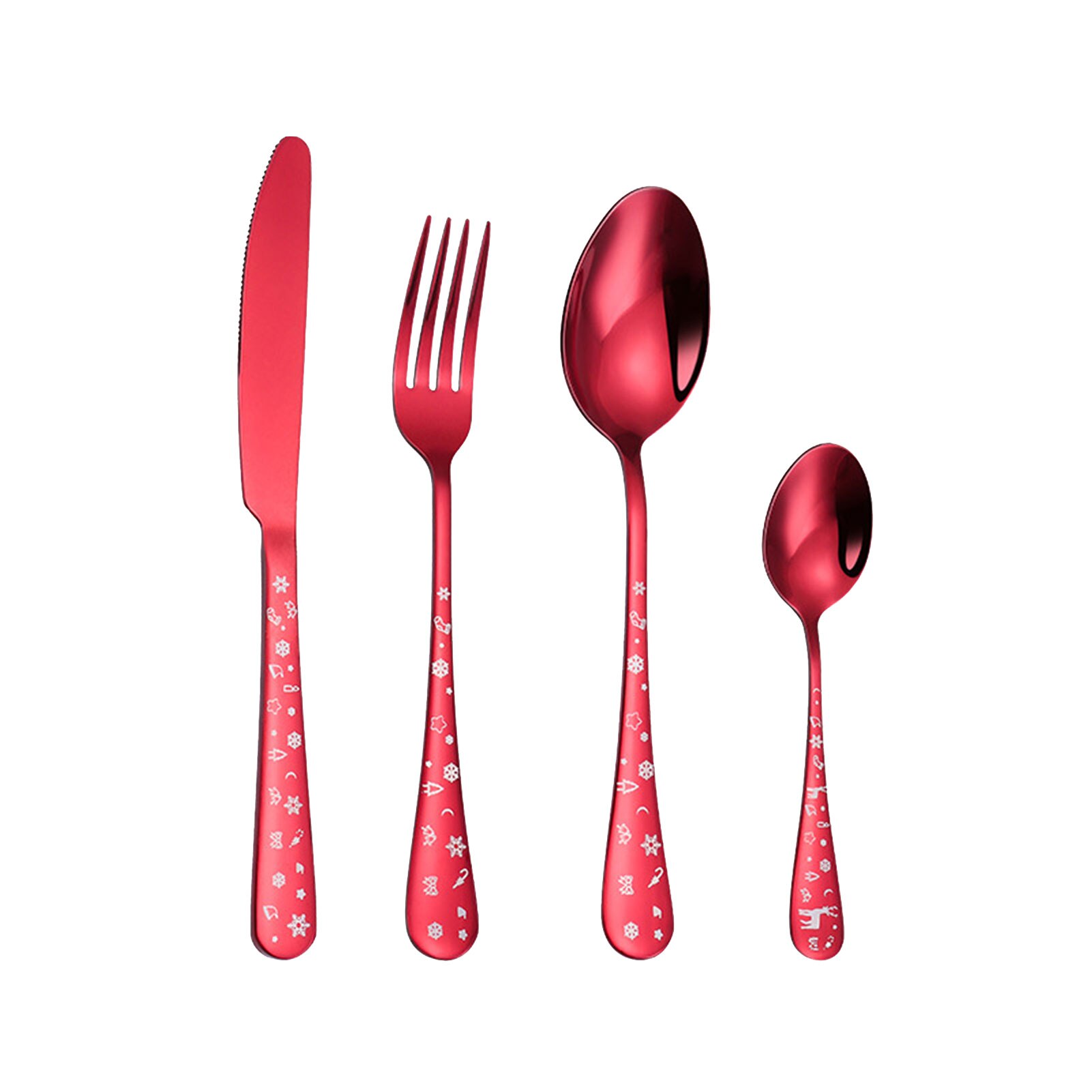Christmas Tableware Durable Exquisite Stainless Steel Cutlery Set: H01
