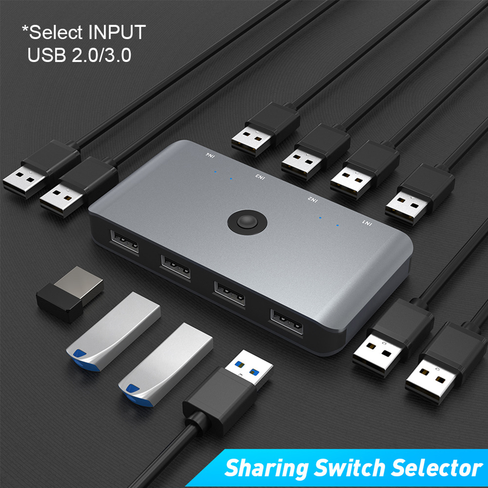 4 Port Sharing 4 Devices KVM Switch Splitter USB 3... – Grandado