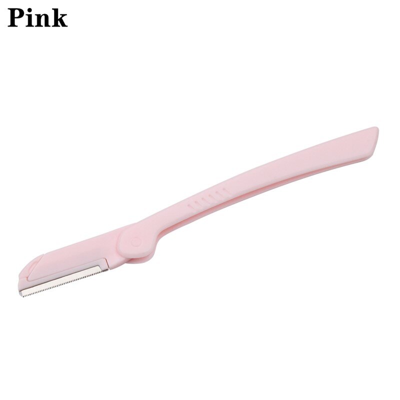 1 ud. Cortadora de cejas portátil cortador de pelo Facial dar forma ceja cuchillo de afeitar hoja de acero inoxidable herramienta de maquillaje removedor de cejas: 1PC Pink