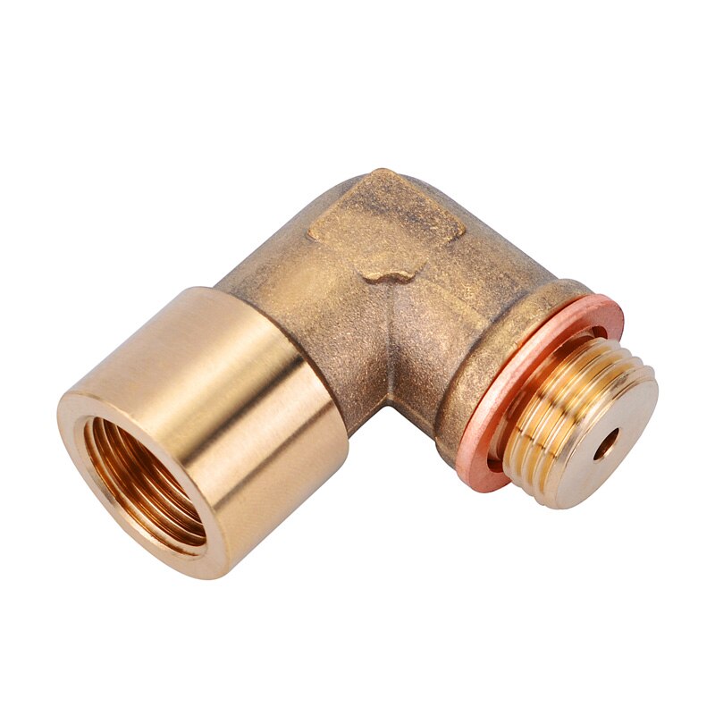SPEEDWOW-Sensor de oxígeno con sonda Lambda, espaciador extensor para Decat, hidrógeno, latón, 90 grados, M18x1.5