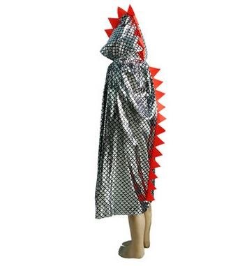 Halloween spøgelse kappe til børn børn skræmmende kostumer performance kostume dyre kjole børn dinosaur kappe: Sølv