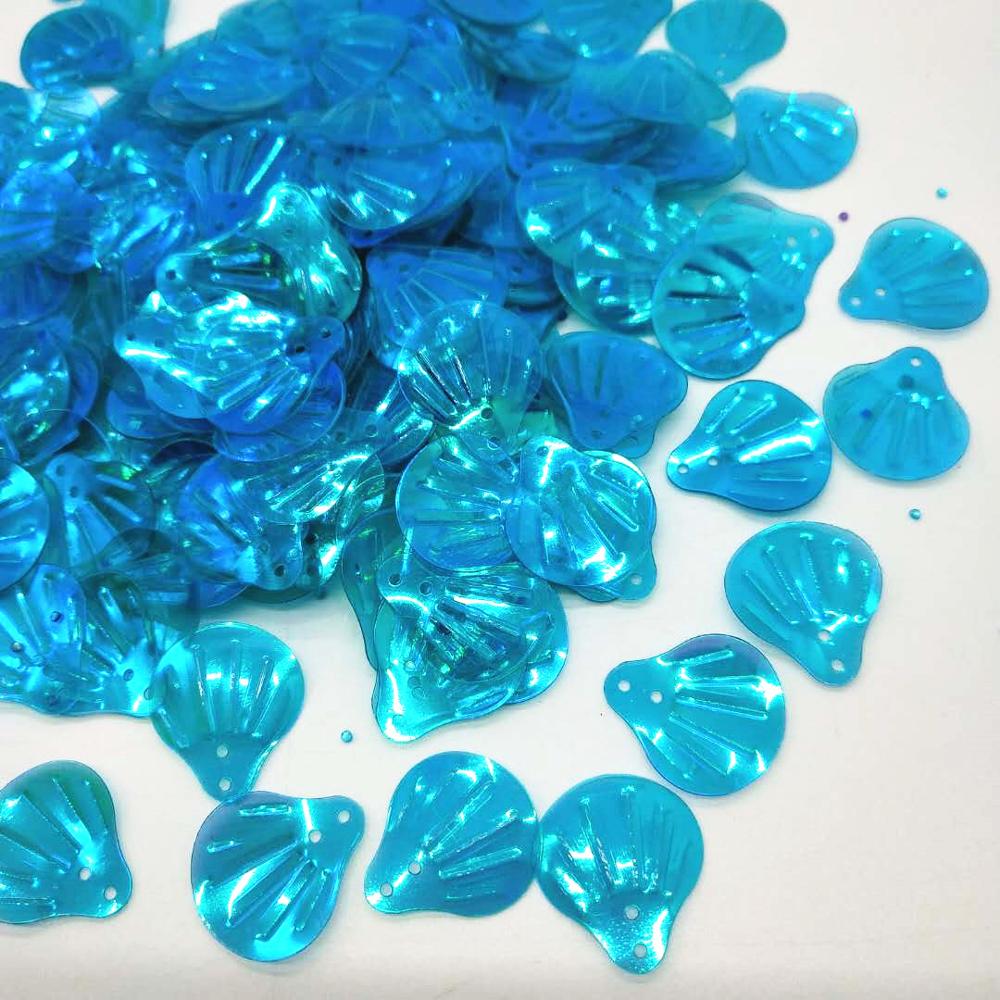 400 stuks 18mm grote schelp pailletten losse vlokken voor knutselen naaien diy patch accessoires transparant blauw ab