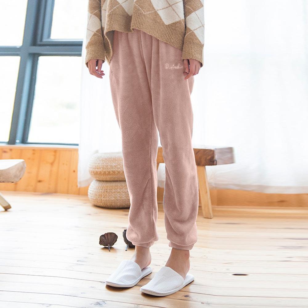 Nova mulher inverno macio plush lounge flanela pijama pijama pijama invierno mujer pantalones de pijamas mujer invierno j26: Ouro / Dourado