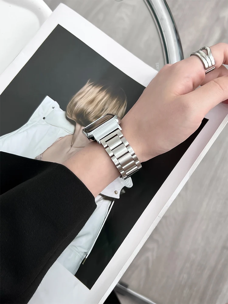 Metal Strap for Xiaomi Mi Band 8 7 Pro WirstBand Stainless steel Bracelet Watchband Smart Miband 7 8 Pro Protective Cover correa