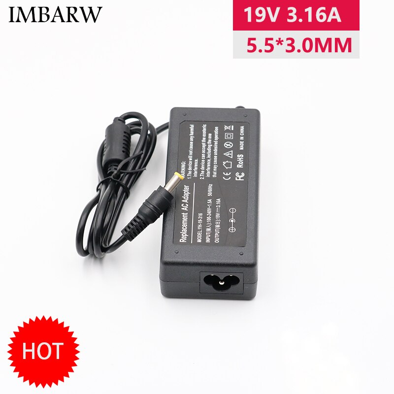 19V 3,16 A 5,5x3,0mm AC Netzteil Adapter Für Samsung NP300V5A RV411 R428 RV415 RV420 RV515 r540 R510 R522 R530 Laptop Ladegerät