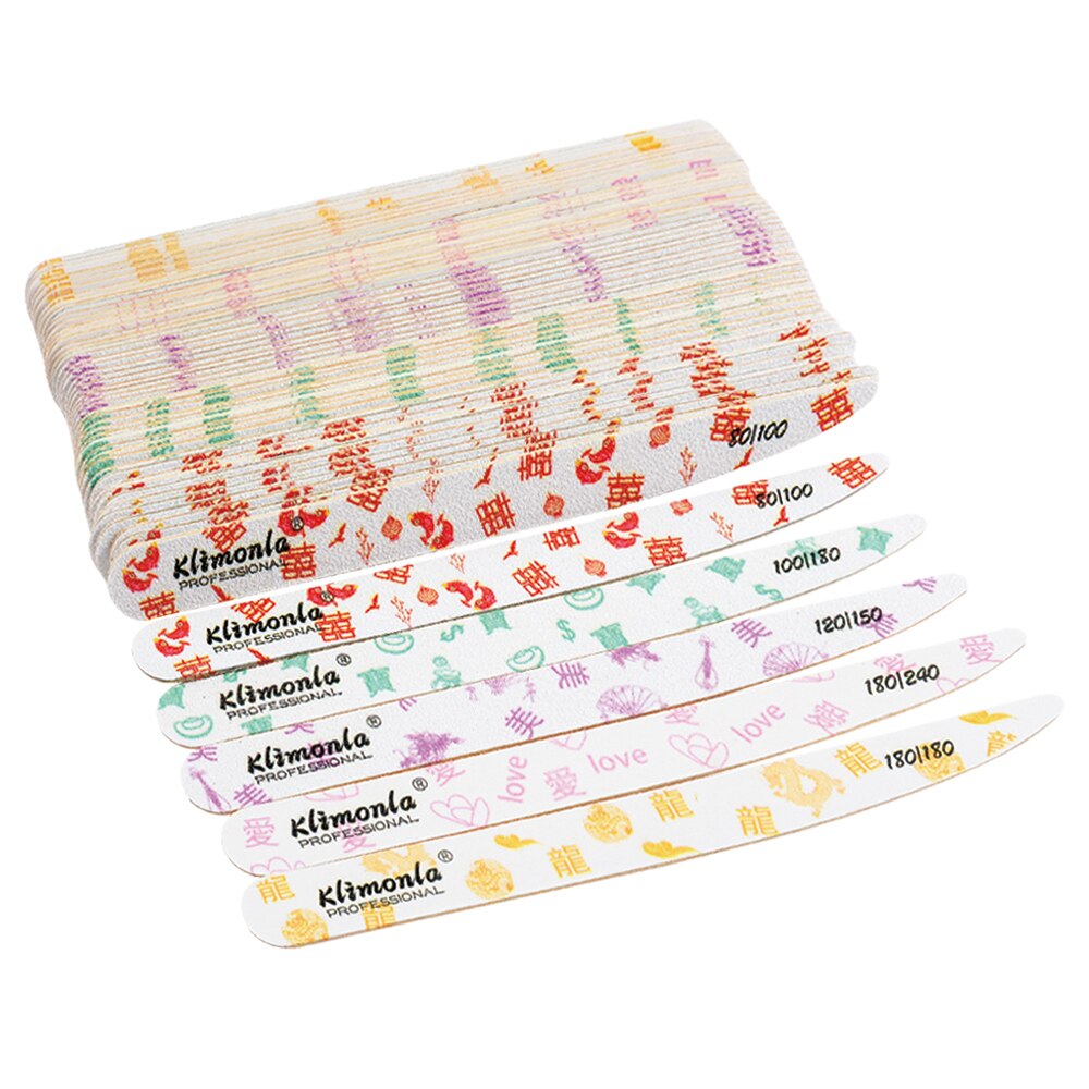 Lima de uñas de madera, papel de lija blanco, caracteres y patrones tradicionales chinos, cuchillo pulidor, herramientas de Arte para uñas, 10/20 piezas