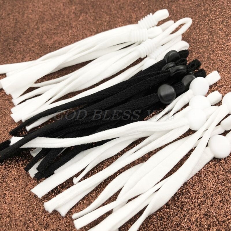 100 Pcs Adjustable Mask Rope Elastic Band Rubber Face Cover Rope Ear Band Production Raw Materials Manual DIY Supplies