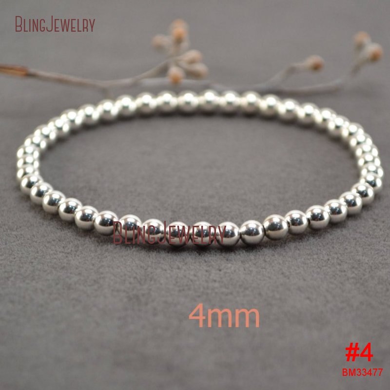 delicato Bracciale in Oro Rosa Riempito in Argento sterlina pila perlina Sfera in Rilievo del Braccialetto di Stirata BM33718