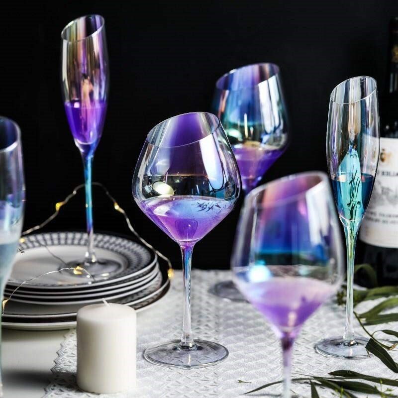 Regenbogen ionen beschichtung kristall glas wein Neigung gläser wein glas tasse champagner glas Bar Party zu hause trinken utensilien WF622945