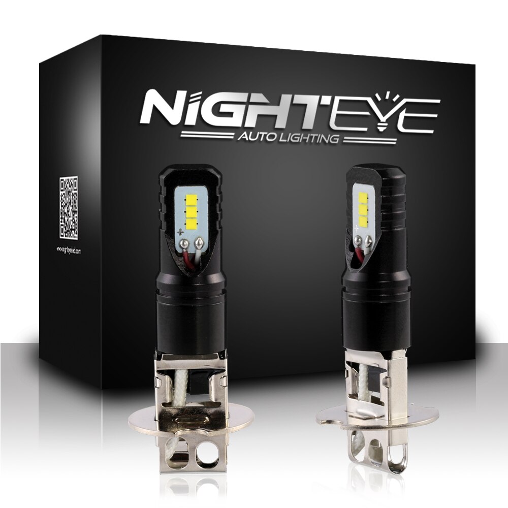 NIGHTEYE H3 Led Auto Koplamp Lampen 1600LM 12 V 80 W/Set 6500 k Met CSP LED Chips Lamp Led Lampen voor Auto Koplampen Mistlampen