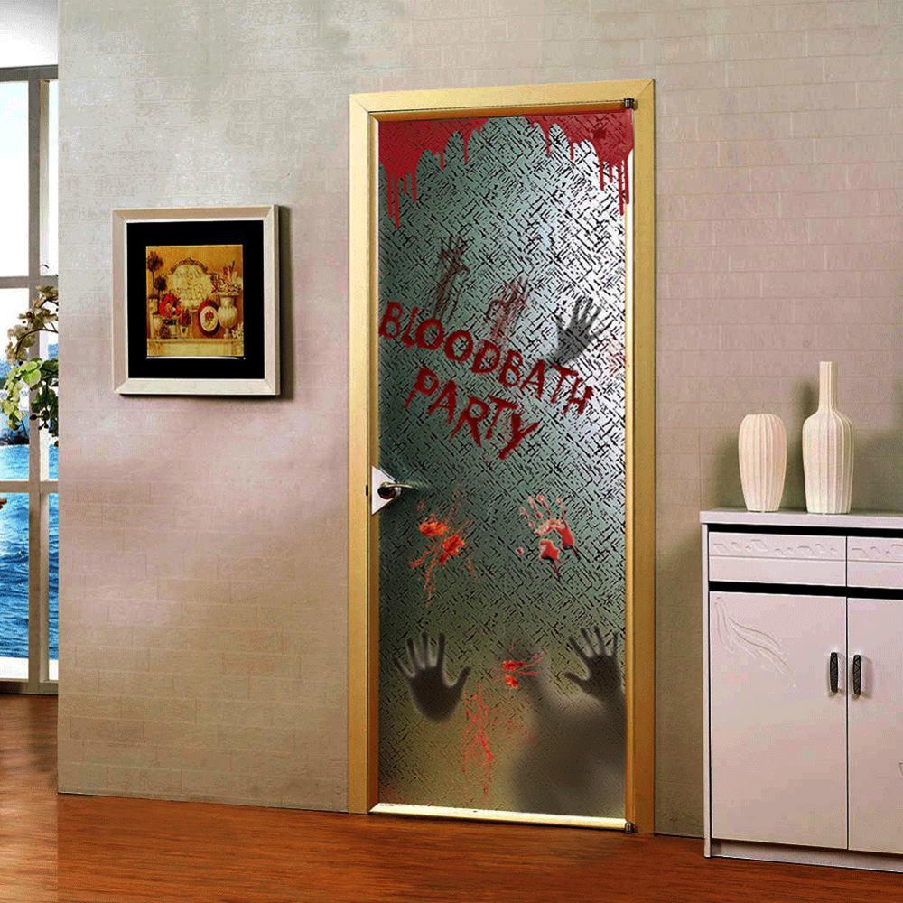 Halloween Blood Handprint Blood Footprint Wall Sticker Horror Decoration Window Stickers Festival Party Supplies