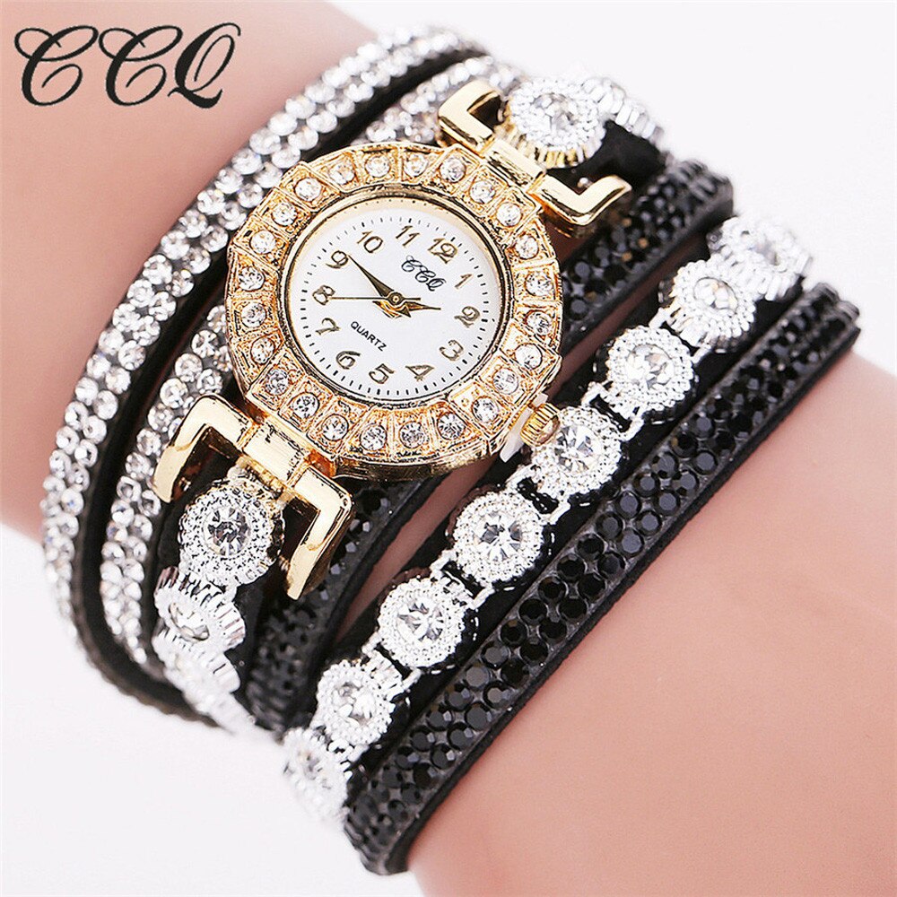 Mode Vrouwen Armband Horloges Casual Analoge Quartz Horloges Voor Vrouwen Strass Horloge Lange Riem Armband Horloge