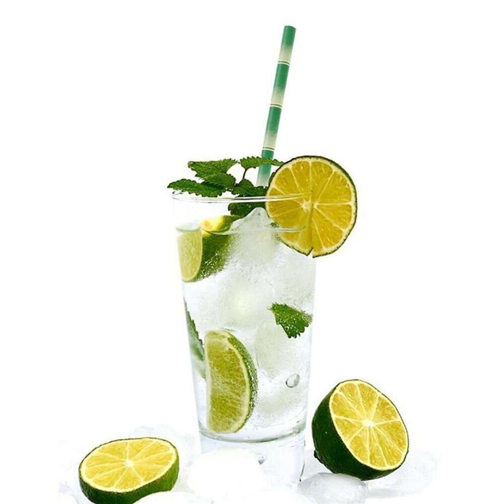 25 stk biologisk nedbrydelige sugerør af bambus papir stribet fødselsdagsfest bryllup dekorationer cocktail sugerør