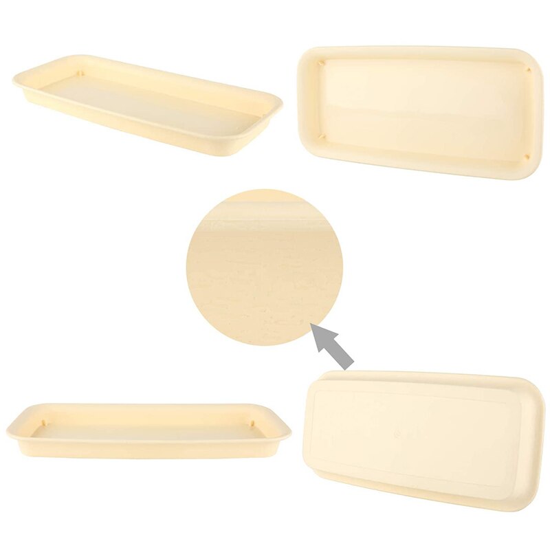 Plastik plante urtepottebakke 12 tommer beige, hvert sæt  of 4,  urtepottebakke, brugt til saftige urtepotter