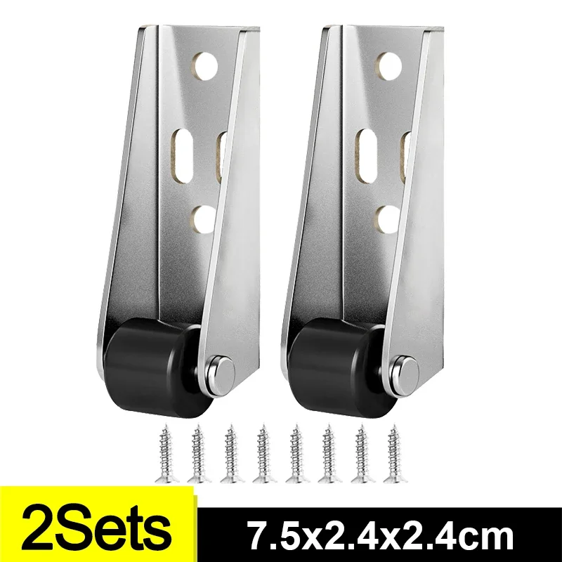 1/12 juegos de ruedas de puerta corredera direccionales verticales de polea de pista de puerta lateral silenciosa Mini rueda suave sin esfuerzo para muebles del hogar: Plata