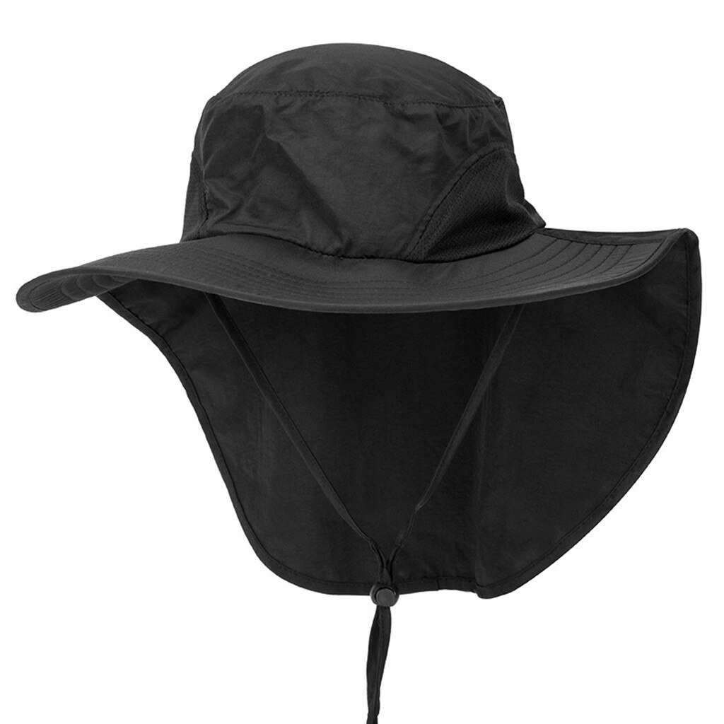 Unisex Wide Brim Sun Hat with Neck Flap Fishing Safari Cap Outdoor Hiking cloak Fisherman hat sombrero senderismo