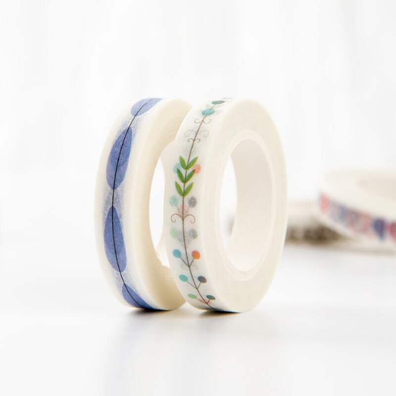 1pcs 10m*7mm Love And Leaves Scrapebooking Diy Sticker Decorative Masking Tape Paper Material Escolar Album Washi Tape