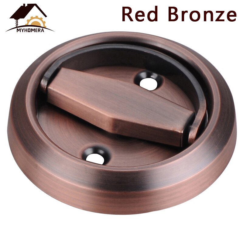 Myhomera Stainless Steel 304 Lock Recessed Invisible Handle Safety Hidden Door Locks Cabinet Pull Fire Proof Single-sided Locker: Handle Red Bronze