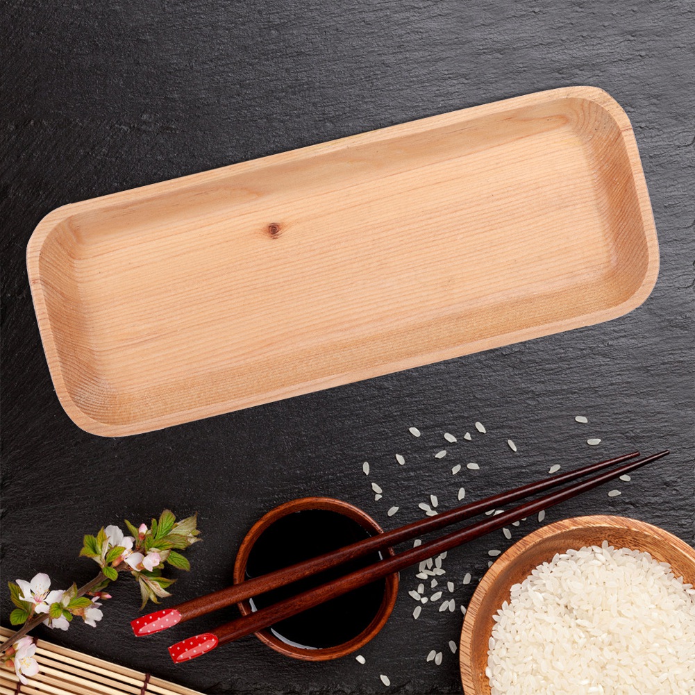 Natuurlijke Houten Dienblad Thuis Voedsel Server Gerechten Water Drink Plaat Diverse Opslag Lade Japanse Hout Thee Dienblad