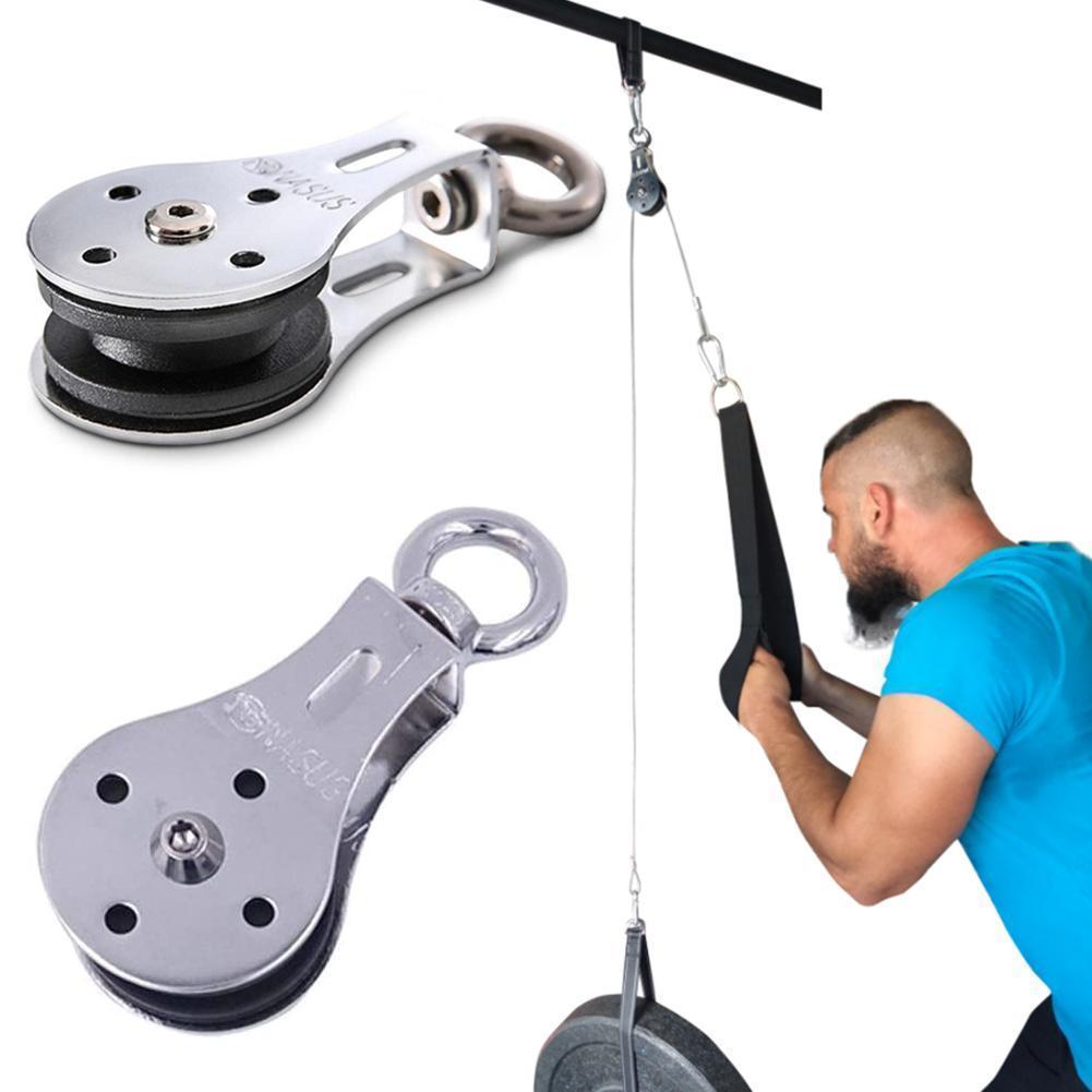 Aptidão polia roda de suspensão roda de suspensão roda de fitness roda fixa carga-rolamento tração 300kg polia silenciosa mudo v2h8