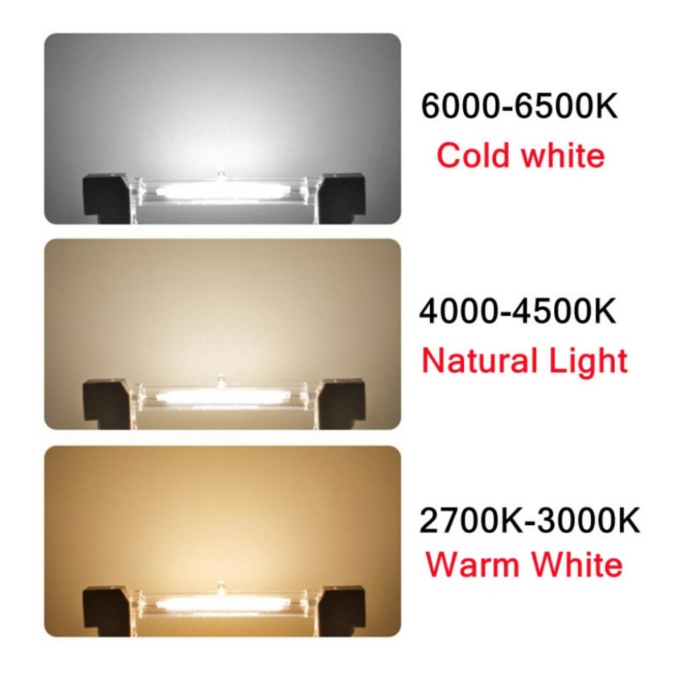 LED R7S 118MM 50W foco potente superbrillante 78mm189mm AC220V 110V bombilla de lámpara COB tubo de vidrio reemplazar lámpara halógena