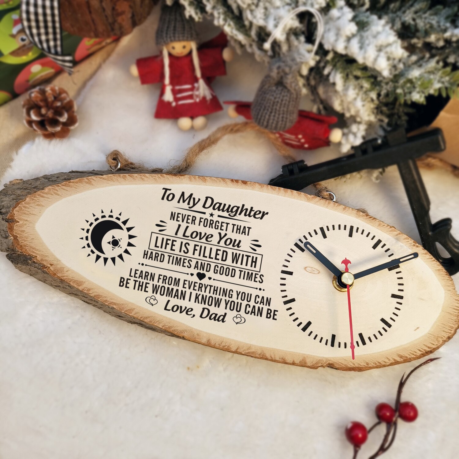 Dad To My Daughter Rectangular printed content of the clock as a Christmas Wall Clock Modern Wall Clock