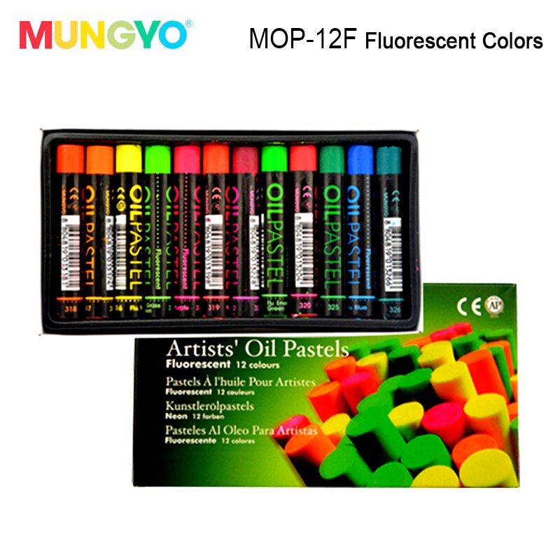 Mungyo 12/ 24 farver oliepasteller metalliske og fluorescerende tegneforsyninger