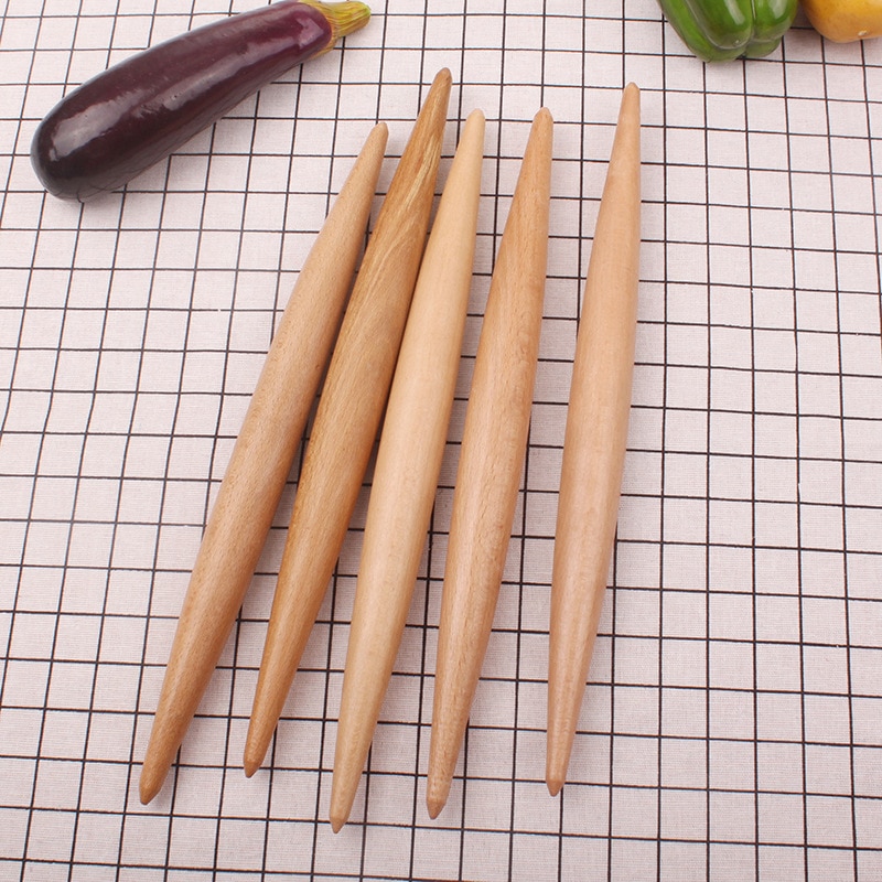Dubbele tip professionele fijne gepolijst hout pasta knoedel huid deegroller 32 cm