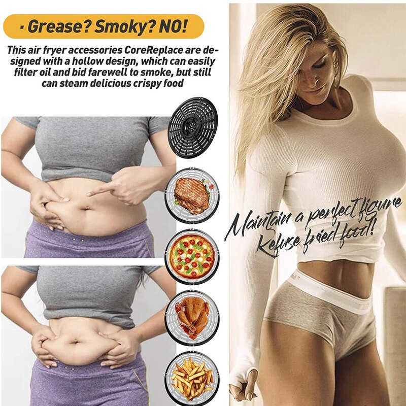 Air Fryer Replacement Grill Pan for Power Gowise 5QT Air Fryers, Air Fryer Accessories, Non-Stick Air Fryer Pan