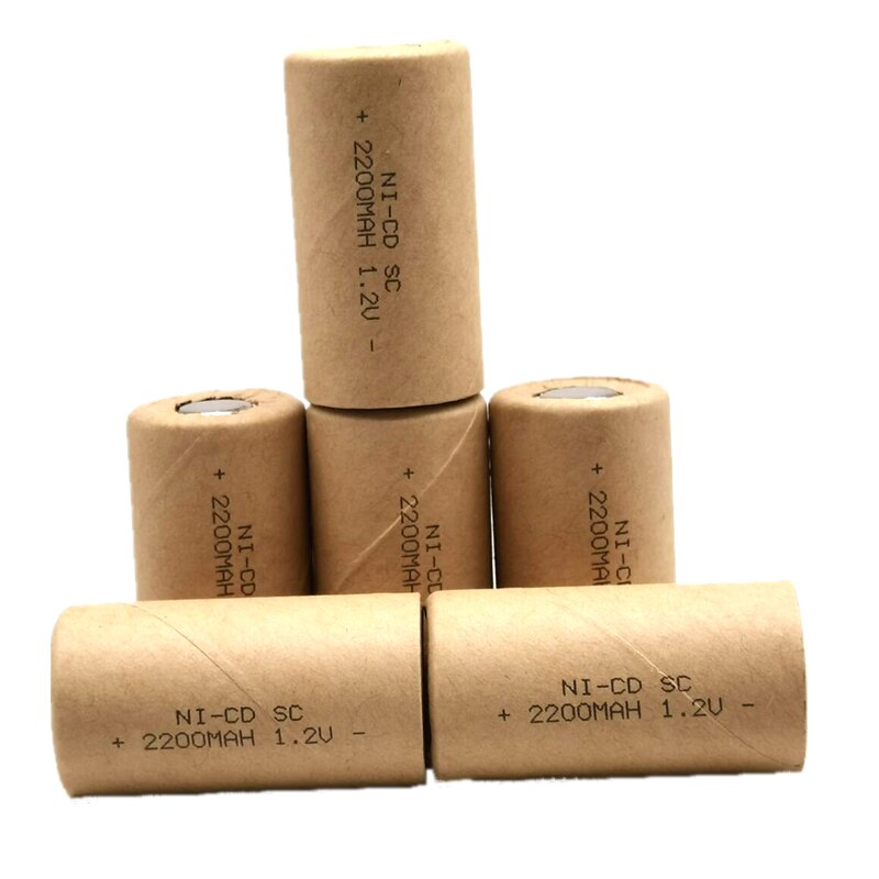Baterías Nicd sc1.2 V, 2200mah, Sub C, ni-cd, batería recargable SC para destornilladores eléctricos, taladros, herramientas eléctricas