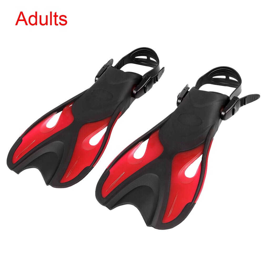 erwachsene/Kinder Anti-slip Schwimmen Flossen Verstellbaren Riemen Tauchen Flossen Offener Ferse Schwimmen Flossen Flossen Schnorcheln Scuba ausrüstung: adults red / S/m