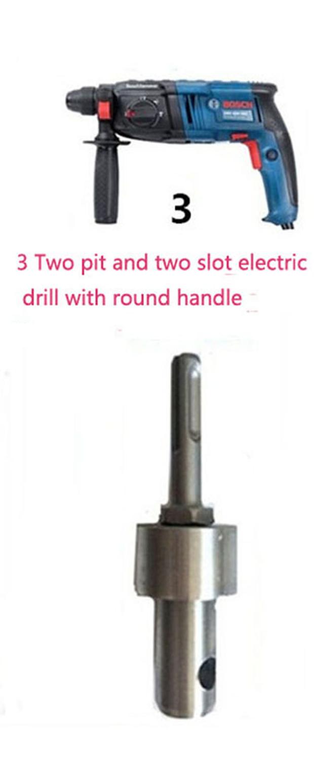 Double leaf auger drill bit tool, auger garden garden bedding, planting hole excavator tool, replacement garden tool: 3 round handle