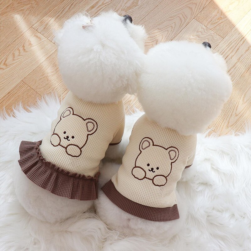 Ropa de estilo coreano para mascotas, camisa para perros pequeños, vestido para gato y perro, falda para Chihuahua, Yorkie, ropa para perros Pug