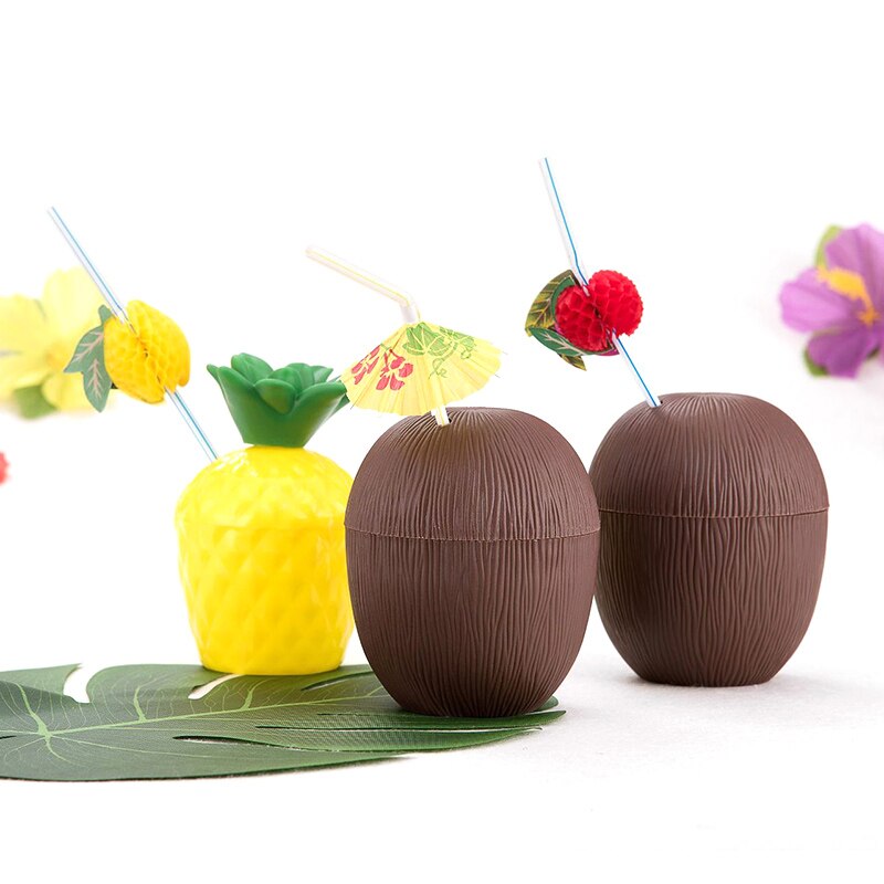 Tasse ananas en noix de coco fruits | Tasse d'ananas en plastique décoration de plage en forme de Fruit magnifique
